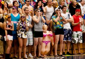 Rowdy DSU students of every shape, size, and PSI cheered on the Trojans Saturday.