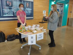 person giving out candy