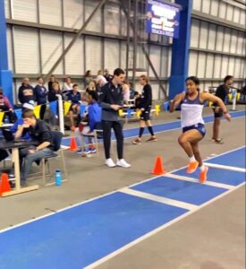 woman practicing track and field