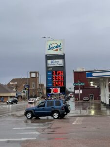 gas station price sign