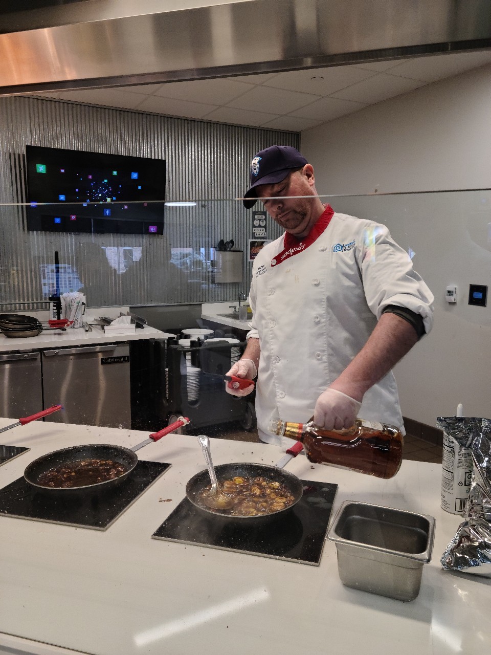 chef making bananas foster